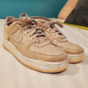 Sparkly pink/tan nike air force ones